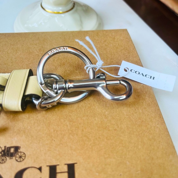 Coach Cream Leather Keychain with Silver Hardware (NWT) - Picture 6 of 9
